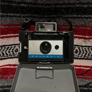 Polaroid Land Camera Automatic 210 - Black, Silver, and Blue